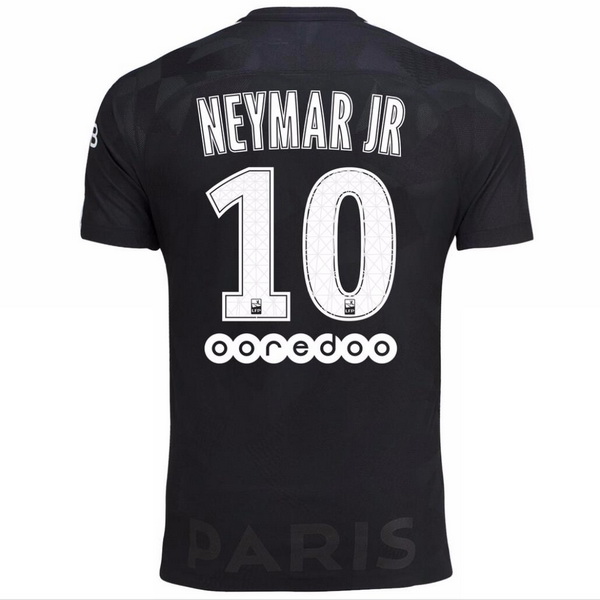 Maillot Om Pas Cher Nike NO.10 Neymar JR Third Maillots Paris Saint Germain 2017 2018 Noir