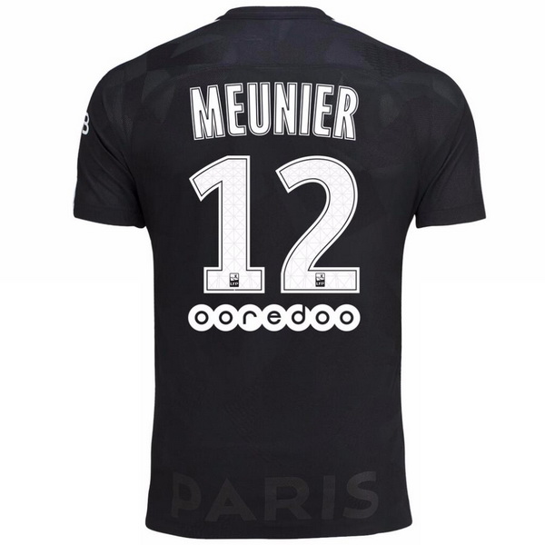 Maillot Om Pas Cher Nike NO.12 Meunier Third Maillots Paris Saint Germain 2017 2018 Noir