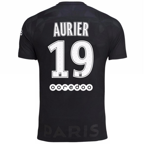 Maillot Om Pas Cher Nike NO.19 Aurier Third Maillots Paris Saint Germain 2017 2018 Noir