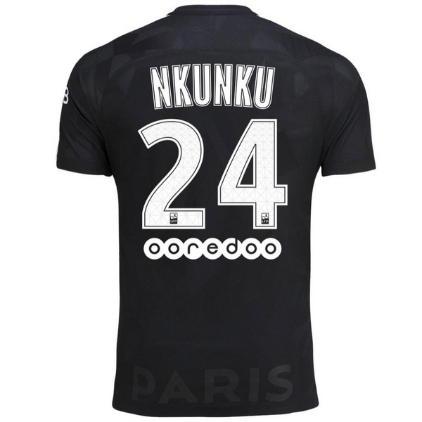 Maillot Om Pas Cher Nike NO.24 Nkunku Third Maillots Paris Saint Germain 2017 2018 Noir