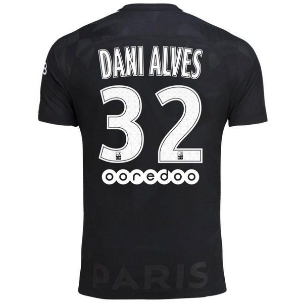 Maillot Om Pas Cher Nike NO.32 Dani Alves Third Maillots Paris Saint Germain 2017 2018 Noir