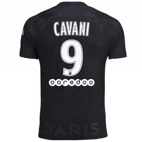 Maillot Om Pas Cher Nike NO.9 Cavani Third Maillots Paris Saint Germain 2017 2018 Noir