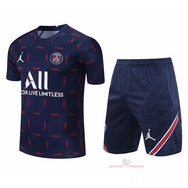 Maillot Om Pas Cher JORDAN Entrainement Ensemble Complet Paris Saint Germain 2021 2022 Bleu Rouge