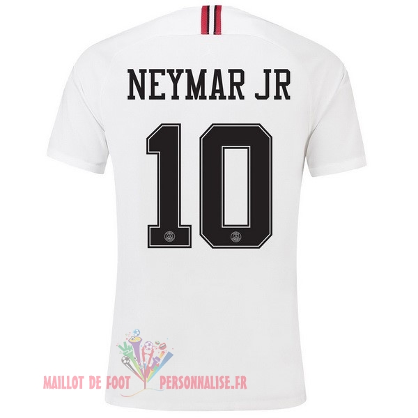 Maillot Om Pas Cher JORDAN NO.10 Neymar JR Third Exterieur Maillots Paris Saint Germain 18-19 Blanc