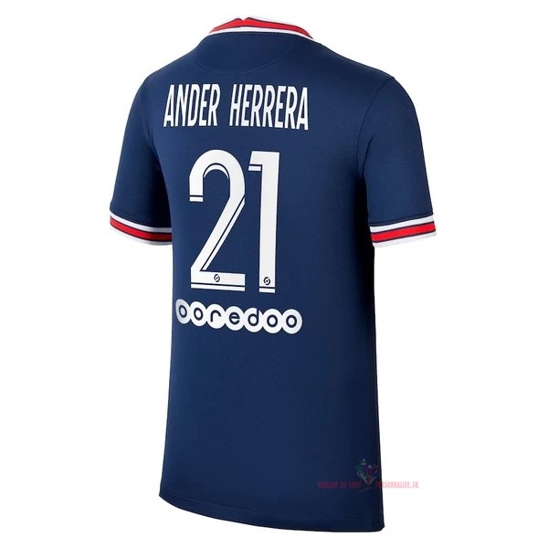 Maillot Om Pas Cher JORDAN NO.21 Ander Herrera Domicile Maillot Paris Saint Germain 2021 2022 Bleu