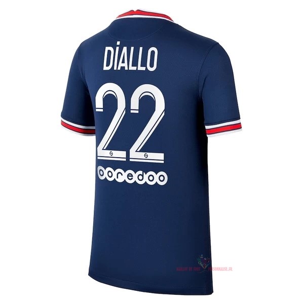 Maillot Om Pas Cher JORDAN NO.22 Diallo Domicile Maillot Paris Saint Germain 2021 2022 Bleu