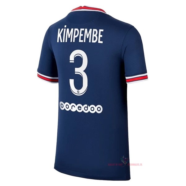 Maillot Om Pas Cher JORDAN NO.3 Kimpembe Domicile Maillot Paris Saint Germain 2021 2022 Bleu