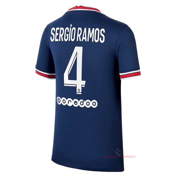 Maillot Om Pas Cher JORDAN NO.4 Sergio Ramos Domicile Maillot Paris Saint Germain 2021 2022 Bleu