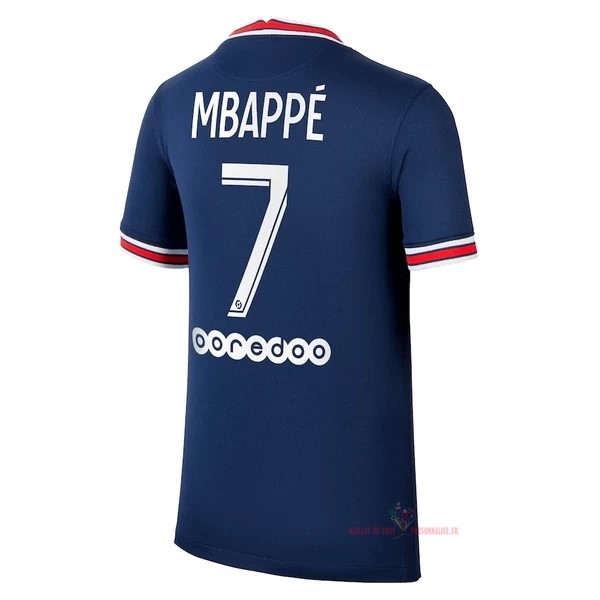 Maillot Om Pas Cher JORDAN NO.7 Mbappé Domicile Maillot Paris Saint Germain 2021 2022 Bleu
