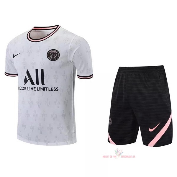 Maillot Om Pas Cher Nike Entrainement Ensemble Complet Paris Saint Germain 2021 2022 Blanc Noir
