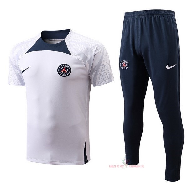 Maillot Om Pas Cher Nike Entrainement Ensemble Complet Paris Saint Germain 2022 2023 Blanc I Bleu