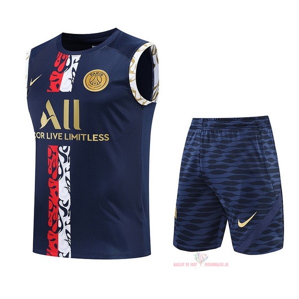 Maillot Om Pas Cher Nike Entrainement Sin Mangas Ensemble Complet Paris Saint Germain 2022 2023 Bleu Rouge Blanc