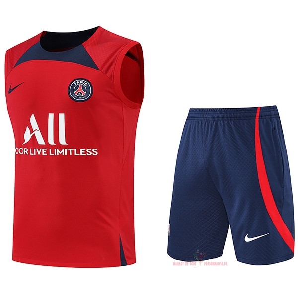 Maillot Om Pas Cher Nike Entrainement Sin Mangas Ensemble Complet Paris Saint Germain 2022 2023 Rouge Bleu