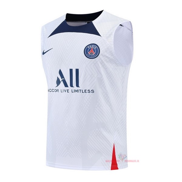 Maillot Om Pas Cher Nike Entrainement Sin Mangas Paris Saint Germain 2022 2023 Blanc Bleu
