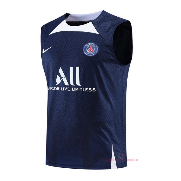 Maillot Om Pas Cher Nike Entrainement Sin Mangas Paris Saint Germain 2022 2023 Bleu II Blanc