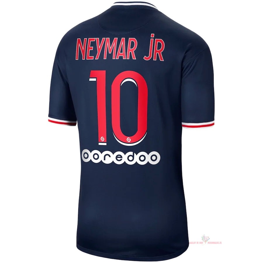 Maillot Om Pas Cher Nike NO.10 Neymar JR Domicile Maillot Paris Saint Germain 2020 2021 Bleu
