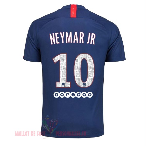 Maillot Om Pas Cher Nike NO.10 Neymar JR Domicile Maillot Paris Saint Germain 2019 2020 Bleu