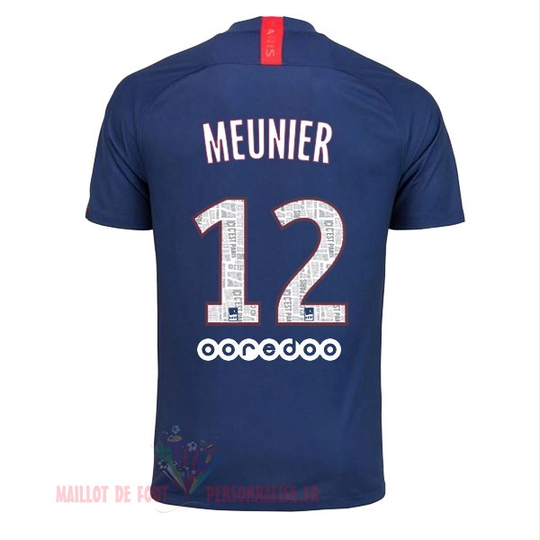 Maillot Om Pas Cher Nike NO.12 Meunier Domicile Maillot Paris Saint Germain 2019 2020 Bleu
