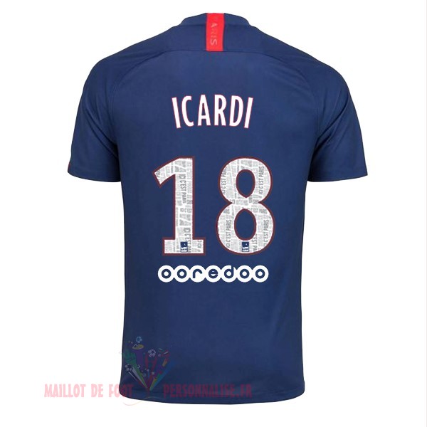 Maillot Om Pas Cher Nike NO.18 Icardi Domicile Maillot Paris Saint Germain 2019 2020 Bleu