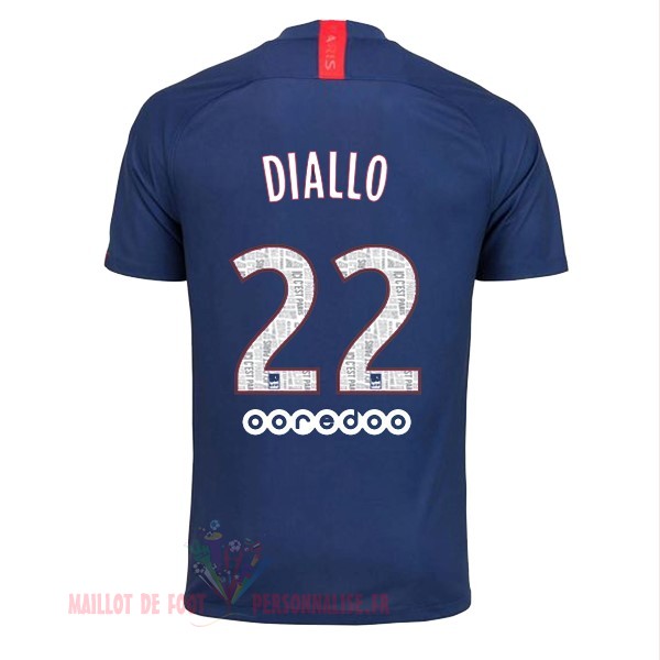 Maillot Om Pas Cher Nike NO.22 Diallo Domicile Maillot Paris Saint Germain 2019 2020 Bleu