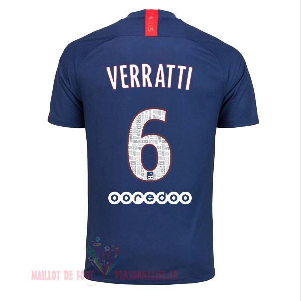 Maillot Om Pas Cher Nike NO.6 Verratti Domicile Maillot Paris Saint Germain 2019 2020 Bleu