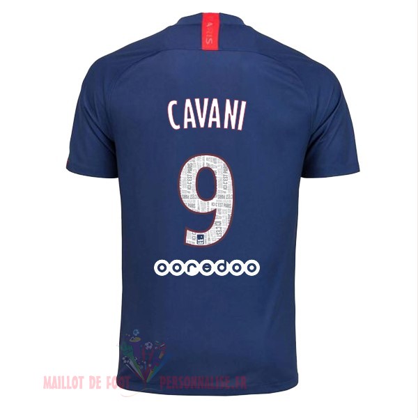 Maillot Om Pas Cher Nike NO.9 Cavani Domicile Maillot Paris Saint Germain 2019 2020 Bleu
