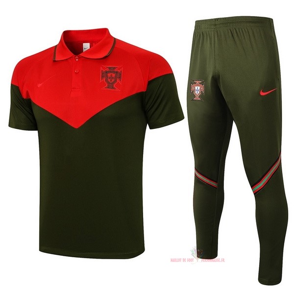 Maillot Om Pas Cher Nike Polo Portugal 2021 Rouge Noir Vert