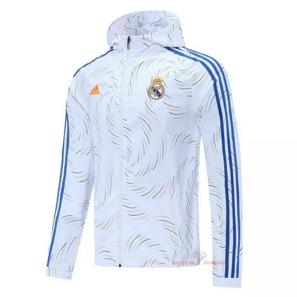 Maillot Om Pas Cher adidas Coupe Vent Real Madrid 2021 2022 Blanc Bleu
