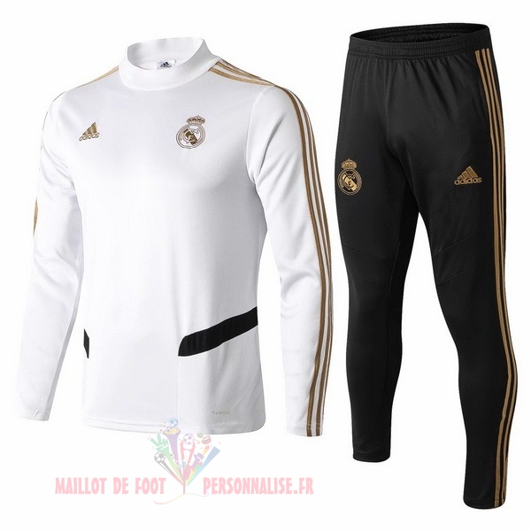 Maillot Om Pas Cher adidas Survêtements Real Madrid 2019 2020 Blanc Noir Jaune