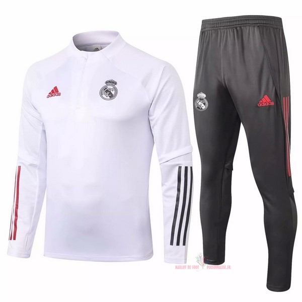 Maillot Om Pas Cher adidas Survêtements Real Madrid 2020 2021 Blanc Gris