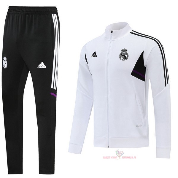 Maillot Om Pas Cher adidas Survêtements Real Madrid 2022 2023 Blanc II Noir