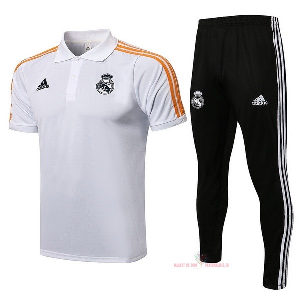 Maillot Om Pas Cher adidas Ensemble Complet Polo Real Madrid 2021 2022 Blanc Noir