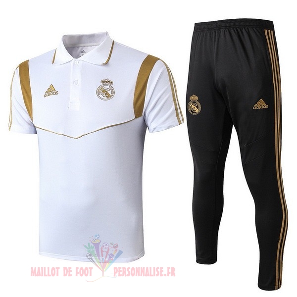 Maillot Om Pas Cher adidas Ensemble Polo Real Madrid 2019 2020 Noir Blanc Or