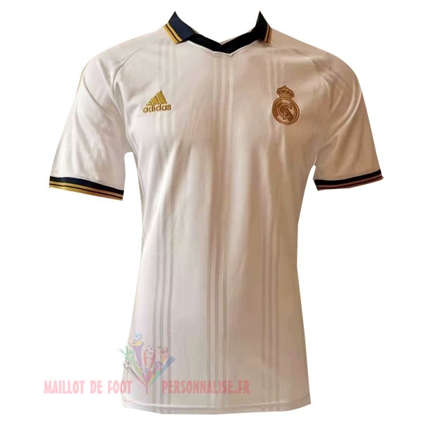 Maillot Om Pas Cher adidas Polo Real Madrid 2019 2020 Blanc Jaune