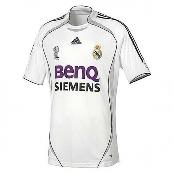 Maillot Om Pas Cher adidas Domicile Maillots Real Madrid Rétro 2006 2007 Blanc