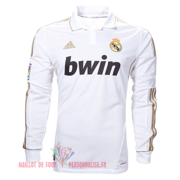 Maillot Om Pas Cher adidas Domicile Maillots Manches Longues Real Madrid Rétro 11-12 Blanc