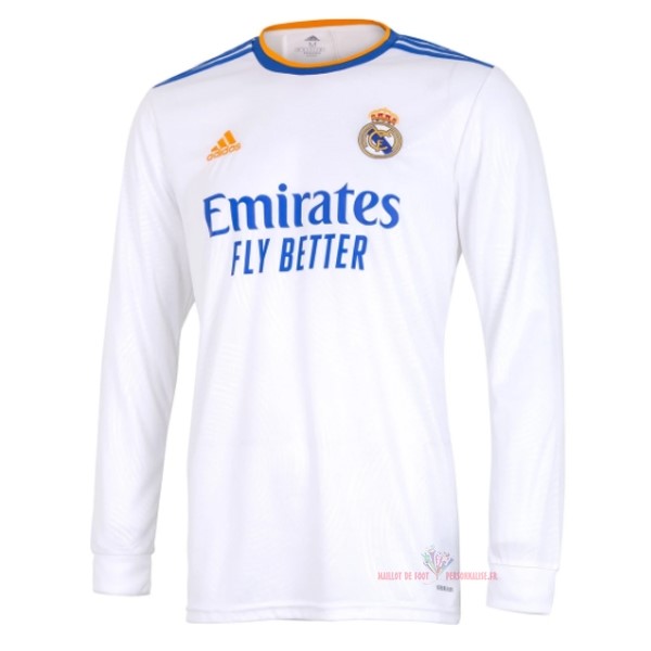 Maillot Om Pas Cher adidas Domicile Manches Longues Real Madrid 2021 2022 Blanc