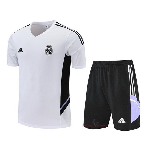 Maillot Om Pas Cher adidas Entrainement Ensemble Complet Real Madrid 2022 2023 Blanc I Purpura Noir
