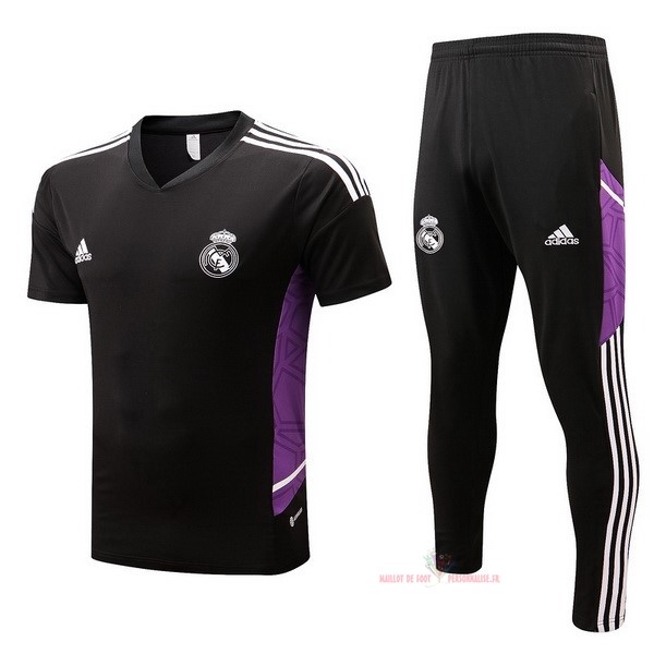 Maillot Om Pas Cher adidas Entrainement Ensemble Complet Real Madrid 2022 2023 Noir Purpura Blanc