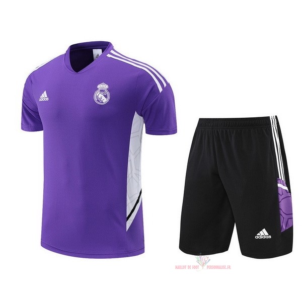 Maillot Om Pas Cher adidas Entrainement Ensemble Complet Real Madrid 2022 2023 Purpura Noir Blanc