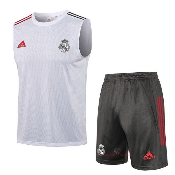Maillot Om Pas Cher adidas Entrainement Sin Mangas Ensemble Complet Real Madrid 2021 2022 Blanc Gris
