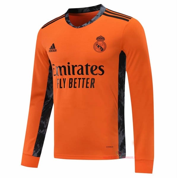 Maillot Om Pas Cher adidas Exterieur Manches Longues Real Madrid 2020 2021 Orange