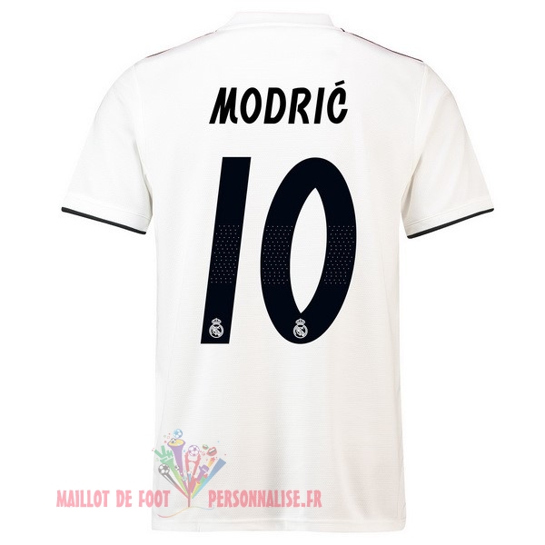Maillot Om Pas Cher adidas NO.10 Modric Domicile Maillots Real Madrid 18-19 Blanc