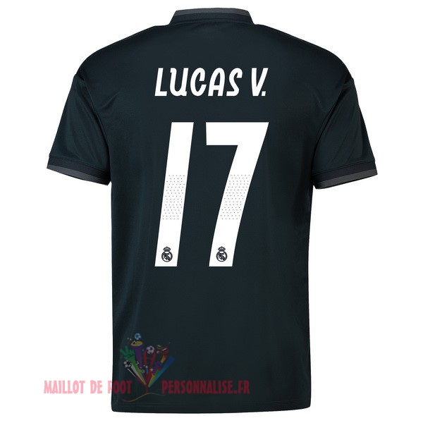 Maillot Om Pas Cher adidas NO.17 Lucas V. Exterieur Maillots Real Madrid 18-19 Noir