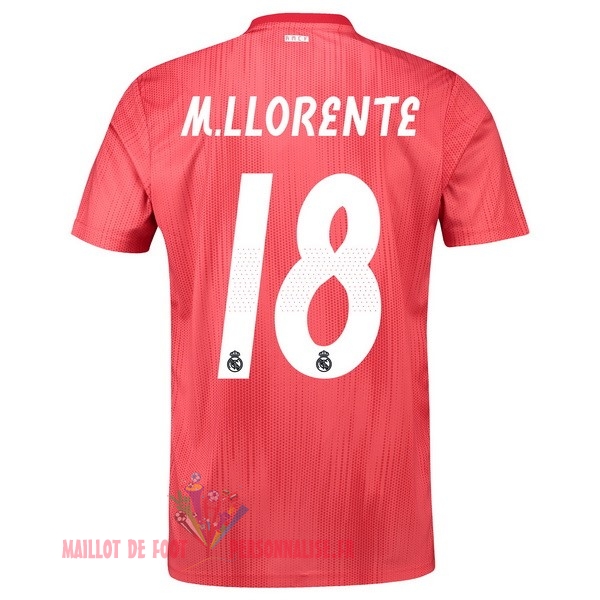 Maillot Om Pas Cher adidas NO.18 M.Llorente Third Maillots Real Madrid 18-19 Rouge