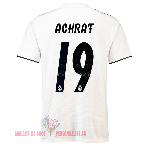 Maillot Om Pas Cher adidas NO.19 Achraf Domicile Maillots Real Madrid 18-19 Blanc