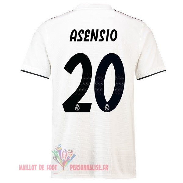 Maillot Om Pas Cher adidas NO.20 Asensio Domicile Maillots Real Madrid 18-19 Blanc