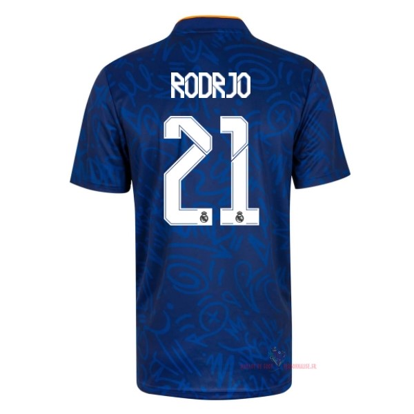 Maillot Om Pas Cher adidas NO.21 Rodrygo Exterieur Maillot Real Madrid 2021 2022 Bleu