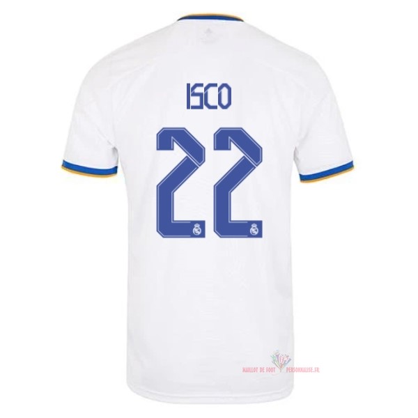 Maillot Om Pas Cher adidas NO.22 Isco Domicile Maillot Real Madrid 2021 2022 Blanc