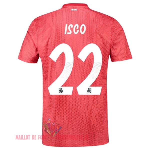 Maillot Om Pas Cher adidas NO.22 Isco Third Maillots Real Madrid 18-19 Rouge